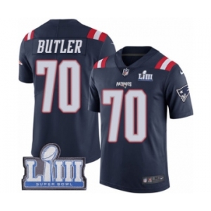 Men's Nike New England Patriots #70 Adam Butler Limited Navy Blue Rush Vapor Untouchable Super Bowl LIII Bound NFL Jersey