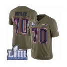 Men's Nike New England Patriots #70 Adam Butler Limited Olive 2017 Salute to Service Super Bowl LIII Bound NFL Jersey