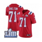 Men's Nike New England Patriots #71 Danny Shelton Red Alternate Vapor Untouchable Limited Player Super Bowl LIII Bound NFL Jersey