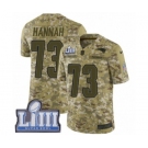 Men's Nike New England Patriots #73 John Hannah Limited Camo 2018 Salute to Service Super Bowl LIII Bound NFL Jersey