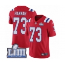 Men's Nike New England Patriots #73 John Hannah Red Alternate Vapor Untouchable Limited Player Super Bowl LIII Bound NFL Jersey