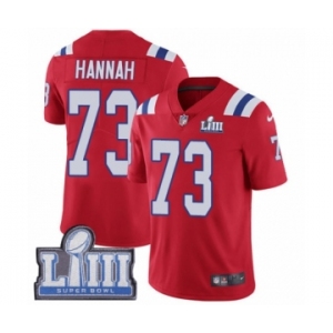 Men's Nike New England Patriots #73 John Hannah Red Alternate Vapor Untouchable Limited Player Super Bowl LIII Bound NFL Jersey