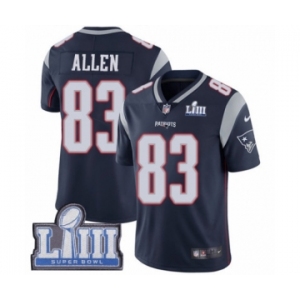 Men's Nike New England Patriots #83 Dwayne Allen Navy Blue Team Color Vapor Untouchable Limited Player Super Bowl LIII Bound NFL Jersey