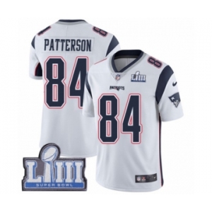 Men's Nike New England Patriots #84 Cordarrelle Patterson White Vapor Untouchable Limited Player Super Bowl LIII Bound NFL Jersey