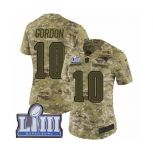 Women's Nike New England Patriots #10 Josh Gordon Limited Camo 2018 Salute to Service Super Bowl LIII Bound NFL Jersey