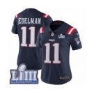 Women's Nike New England Patriots #11 Julian Edelman Limited Navy Blue Rush Vapor Untouchable Super Bowl LIII Bound NFL Jersey