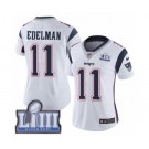 Women's Nike New England Patriots #11 Julian Edelman White Vapor Untouchable Limited Player Super Bowl LIII Bound NFL Jersey