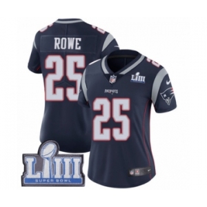 Women's Nike New England Patriots #25 Eric Rowe Navy Blue Team Color Vapor Untouchable Limited Player Super Bowl LIII Bound NFL Jersey