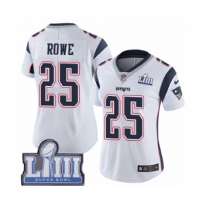 Women's Nike New England Patriots #25 Eric Rowe White Vapor Untouchable Limited Player Super Bowl LIII Bound NFL Jersey