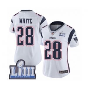 Women's Nike New England Patriots #28 James White Vapor Untouchable Limited Player Super Bowl LIII Bound NFL Jersey