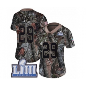 Women's Nike New England Patriots #29 Duke Dawson Camo Rush Realtree Limited Super Bowl LIII Bound NFL Jersey