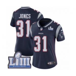 Women's Nike New England Patriots #31 Jonathan Jones Navy Blue Team Color Vapor Untouchable Limited Player Super Bowl LIII Bound NFL Jersey