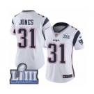 Women's Nike New England Patriots #31 Jonathan Jones White Vapor Untouchable Limited Player Super Bowl LIII Bound NFL Jersey