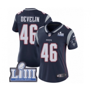 Women's Nike New England Patriots #46 James Develin Navy Blue Team Color Vapor Untouchable Limited Player Super Bowl LIII Bound NFL Jersey