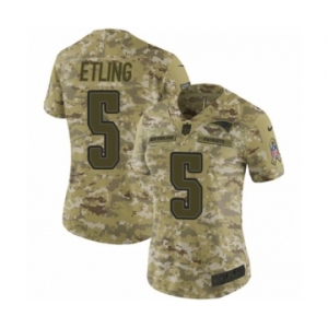 Women's Nike New England Patriots #5 Danny Etling Limited Camo 2018 Salute to Service NFL Jersey