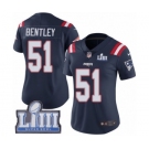 Women's Nike New England Patriots #51 Ja'Whaun Bentley Limited Navy Blue Rush Vapor Untouchable Super Bowl LIII Bound NFL Jersey