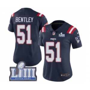 Women's Nike New England Patriots #51 Ja'Whaun Bentley Limited Navy Blue Rush Vapor Untouchable Super Bowl LIII Bound NFL Jersey