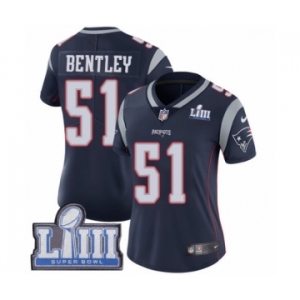 Women's Nike New England Patriots #51 Ja'Whaun Bentley Navy Blue Team Color Vapor Untouchable Limited Player Super Bowl LIII Bound NFL Jersey