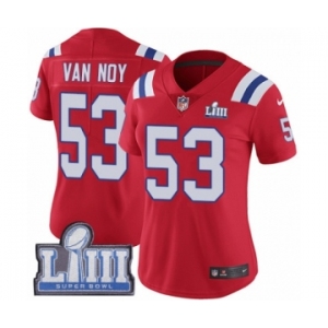 Women's Nike New England Patriots #53 Kyle Van Noy Red Alternate Vapor Untouchable Limited Player Super Bowl LIII Bound NFL Jersey