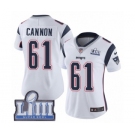 Women's Nike New England Patriots #61 Marcus Cannon White Vapor Untouchable Limited Player Super Bowl LIII Bound NFL Jersey