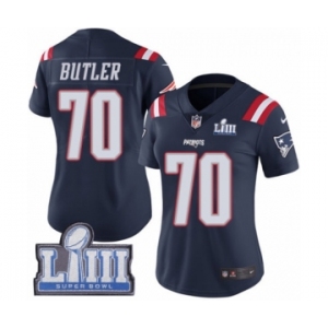 Women's Nike New England Patriots #70 Adam Butler Limited Navy Blue Rush Vapor Untouchable Super Bowl LIII Bound NFL Jersey