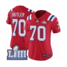 Women's Nike New England Patriots #70 Adam Butler Red Alternate Vapor Untouchable Limited Player Super Bowl LIII Bound NFL Jersey