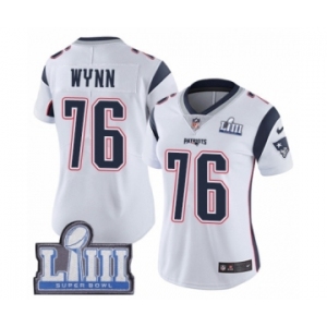 Women's Nike New England Patriots #76 Isaiah Wynn White Vapor Untouchable Limited Player Super Bowl LIII Bound NFL Jersey