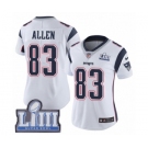 Women's Nike New England Patriots #83 Dwayne Allen White Vapor Untouchable Limited Player Super Bowl LIII Bound NFL Jersey