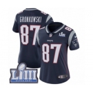 Women's Nike New England Patriots #87 Rob Gronkowski Navy Blue Team Color Vapor Untouchable Limited Player Super Bowl LIII Bound NFL Jersey