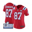 Women's Nike New England Patriots #87 Rob Gronkowski Red Alternate Vapor Untouchable Limited Player Super Bowl LIII Bound NFL Jersey