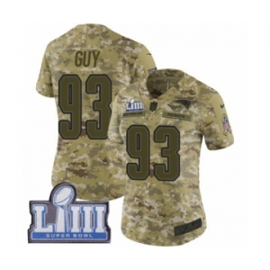 Women's Nike New England Patriots #93 Lawrence Guy Limited Camo 2018 Salute to Service Super Bowl LIII Bound NFL Jersey