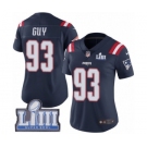 Women's Nike New England Patriots #93 Lawrence Guy Limited Navy Blue Rush Vapor Untouchable Super Bowl LIII Bound NFL Jersey