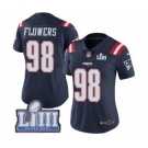 Women's Nike New England Patriots #98 Trey Flowers Limited Navy Blue Rush Vapor Untouchable Super Bowl LIII Bound NFL Jersey