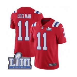 Youth Nike New England Patriots #11 Julian Edelman Red Alternate Vapor Untouchable Limited Player Super Bowl LIII Bound NFL Jersey