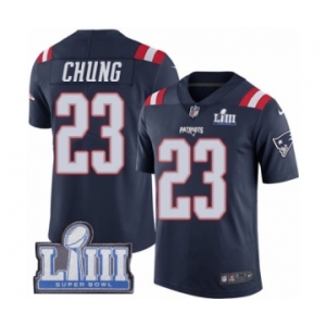 Youth Nike New England Patriots #23 Patrick Chung Limited Navy Blue Rush Vapor Untouchable Super Bowl LIII Bound NFL Jersey