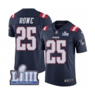 Youth Nike New England Patriots #25 Eric Rowe Limited Navy Blue Rush Vapor Untouchable Super Bowl LIII Bound NFL Jersey