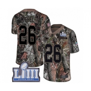 Youth Nike New England Patriots #26 Sony Michel Camo Untouchable Limited Super Bowl LIII Bound NFL Jersey