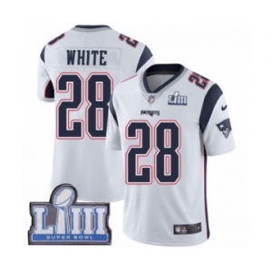 Youth Nike New England Patriots #28 James White Vapor Untouchable Limited Player Super Bowl LIII Bound NFL Jersey