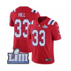 Youth Nike New England Patriots #33 Jeremy Hill Red Alternate Vapor Untouchable Limited Player Super Bowl LIII Bound NFL Jersey