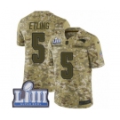 Youth Nike New England Patriots #5 Danny Etling Limited Camo 2018 Salute to Service Super Bowl LIII Bound NFL Jersey