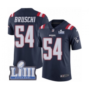 Youth Nike New England Patriots #54 Tedy Bruschi Limited Navy Blue Rush Vapor Untouchable Super Bowl LIII Bound NFL Jersey