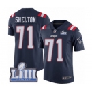 Youth Nike New England Patriots #71 Danny Shelton Limited Navy Blue Rush Vapor Untouchable Super Bowl LIII Bound NFL Jersey