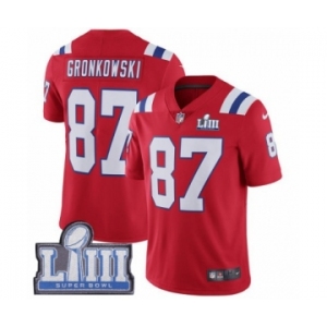 Youth Nike New England Patriots #87 Rob Gronkowski Red Alternate Vapor Untouchable Limited Player Super Bowl LIII Bound NFL Jersey