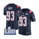 Youth Nike New England Patriots #93 Lawrence Guy Limited Navy Blue Rush Vapor Untouchable Super Bowl LIII Bound NFL Jersey