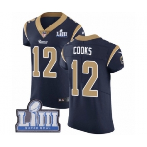 Men's Nike Los Angeles Rams #12 Brandin Cooks Navy Blue Team Color Vapor Untouchable Elite Player Super Bowl LIII Bound NFL Jersey