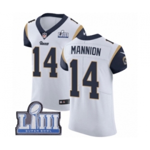 Men's Nike Los Angeles Rams #14 Sean Mannion White Vapor Untouchable Elite Player Super Bowl LIII Bound NFL Jersey