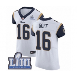 Men's Nike Los Angeles Rams #16 Jared Goff White Vapor Untouchable Elite Player Super Bowl LIII Bound NFL Jersey