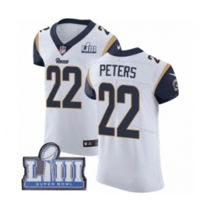 Men's Nike Los Angeles Rams #22 Marcus Peters White Vapor Untouchable Elite Player Super Bowl LIII Bound NFL Jersey