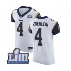 Men's Nike Los Angeles Rams #4 Greg Zuerlein White Vapor Untouchable Elite Player Super Bowl LIII Bound NFL Jersey