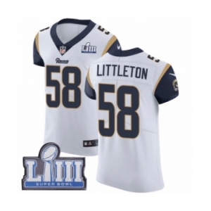 Men's Nike Los Angeles Rams #58 Cory Littleton White Vapor Untouchable Elite Player Super Bowl LIII Bound NFL Jersey
